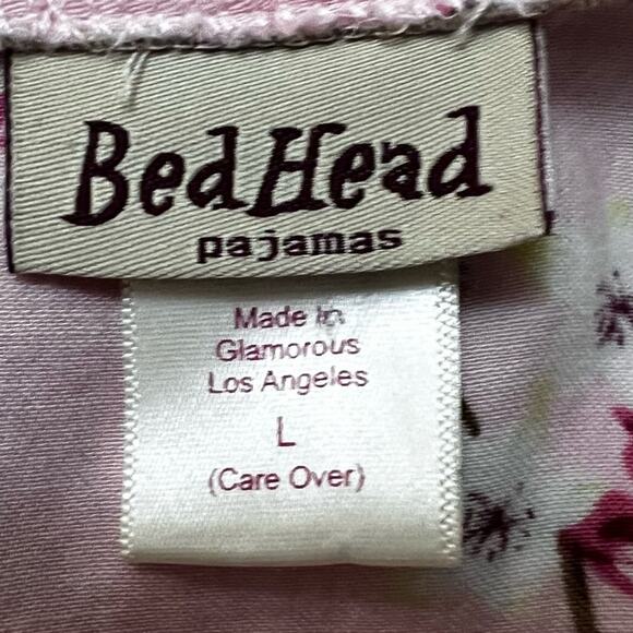 BedHead Pink Pastel Floral / Bird Print | 100% Cotton | Short Sleeve Robe | L - Picture 5 of 7